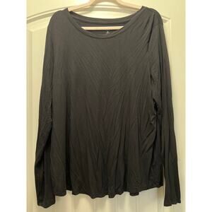 Gap Women’s Boat Neck Soft Lightweight Long Sleeve Luxe T Shirt‎ Size XL Black
